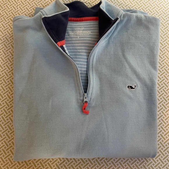 Vineyard Vines Men’s Light Blue 1/4 Zip Pullover Sweatshirt size L - Picture 5 of 7